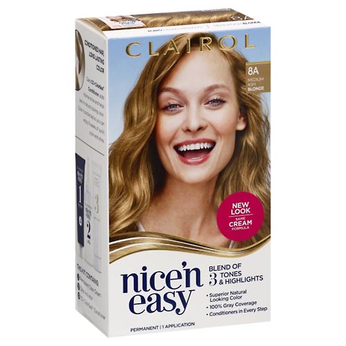 Image for Clairol Hair Color, Permanent, Medium Ash Blonde 8A,1ea from ABC Pharmacy