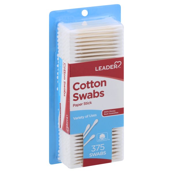Image for Leader Cotton Swabs, Paper Stick,375ea from ABC Pharmacy