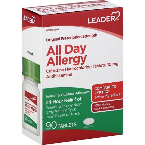 Image for Leader All Day Allergy Relief, 24 Hr,Original, Tablet,90ea from ABC Pharmacy