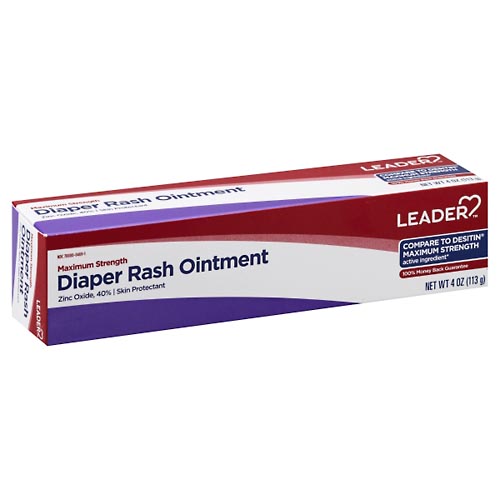 Image for Leader Diaper Rash Ointment, Maximum Strength,4oz from ABC Pharmacy