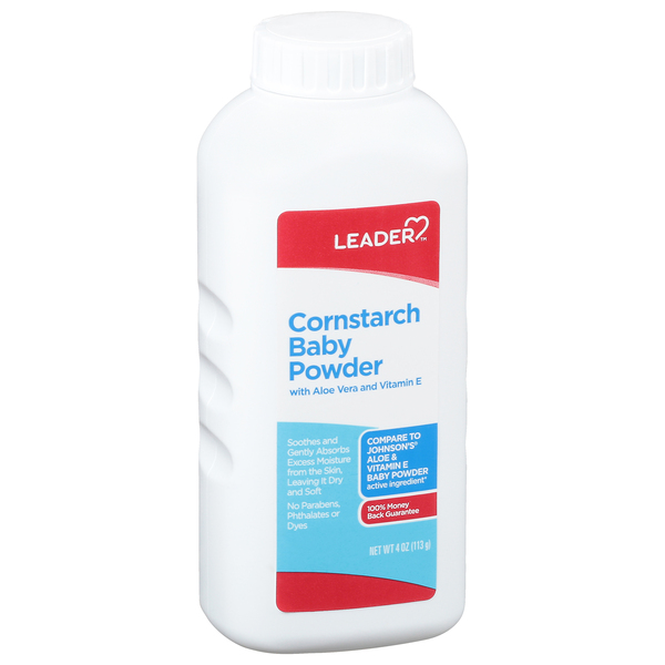 Image for Leader Cornstarch Baby Powder,4oz from ABC Pharmacy