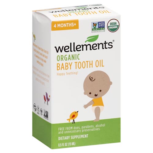 Image for Wellements Baby Tooth Oil, Organic, 4 Months+,0.5oz from ABC Pharmacy
