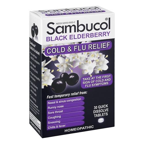 Image for Sambucol Cold & Flu Relief, Black Elderberry, Quick Dissolve Tablets,30ea from ABC Pharmacy